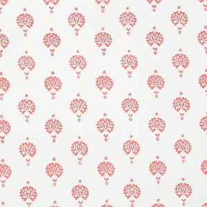 Schumacher - Dahlia Hand Blocked Print - Red - 5011232 - Wallpaper