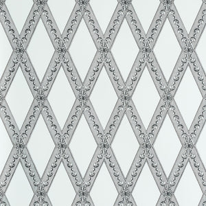 Schumacher - Les Losanges Toile - Carbon - 5011361 - Wallpaper