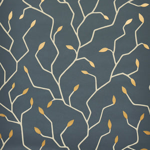 Schumacher - Cymbeline - Charcoal & Gold - 5011382 - Wallpaper