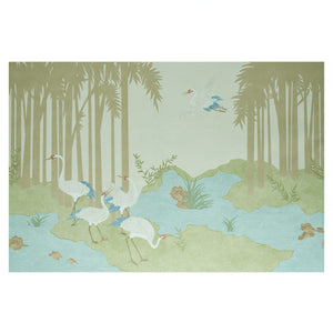 Schumacher - Yashinoki Crane Panel Set - Willow - 5011701 - Wallpaper
