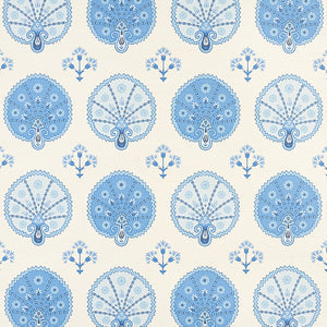 Schumacher - Chamba Crown Sisal - Blue - 5012282 - Wallpaper