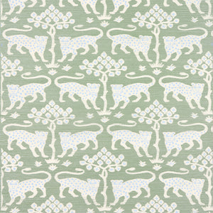 Schumacher - Woodland Leopard Sisal - Seaglass - 5012300 - Wallpaper