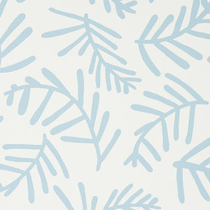 Schumacher - Tiah Cove - Blue Leaf - 5012451 - Wallpaper