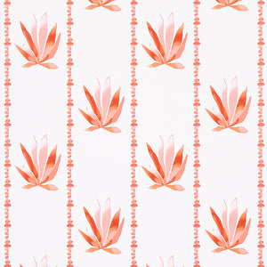 Schumacher - Agave Stripe - Grapefruit - 5012682 - Wallpaper
