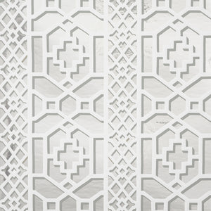 Schumacher - Zanzibar Trellis Mylar - Silver Mylar - 5013641 - Wallpaper