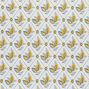 Schumacher - Basile Trellis - Yellow & Blue - 5014230 - Wallpaper