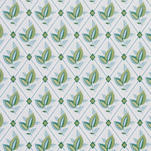 Schumacher - Basile Trellis - Leaf & Aqua - 5014231 - Wallpaper
