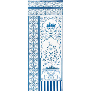 Schumacher - Mughal Garden Panel B - Blue - 5014420 - Wallpaper