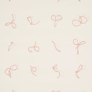 Schumacher - Butcher String - Red And White On Ivory - 5014470 - Wallpaper