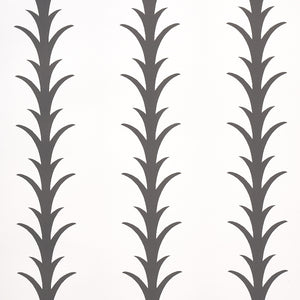 Schumacher - Acanthus Stripe - Carbon On Ivory - 5014773 - Wallpaper