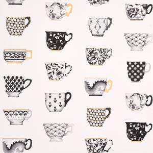 Schumacher - Onie's Teacups - Ink - 5014780 - Wallpaper
