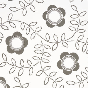 Schumacher - Tudor Rose - Charcoal White - 5015100 - Wallpaper