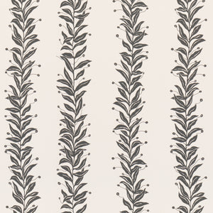 Schumacher - Tendril Stripe - Black & Cream - 5015490 - Wallpaper