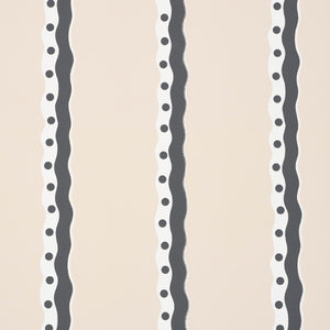 Schumacher - Rousseau Stripe - Noir & Cream - 5015742 - Wallpaper