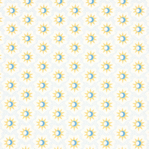 Schumacher - Lucie - Yellow & Sky - 5015760 - Wallpaper