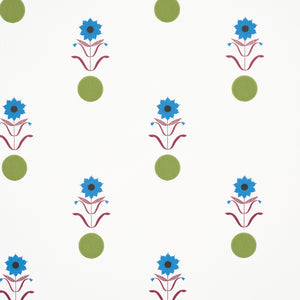 Schumacher - Forget Me Dots - Blue & Plum - 5015882 - Wallpaper