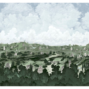 Schumacher - Appian Way 4 Panel Set - Fog - 5016041 - Wallpaper