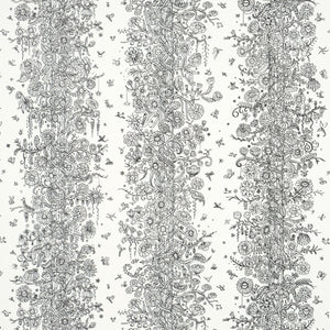 Schumacher - Edward Steed's Towers Of Flowers - Black & White - 5016141 - Wallpaper
