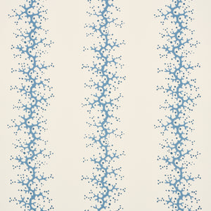 Schumacher - Coral Stripe - Blue - 5016451 - Wallpaper