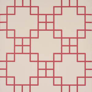 Schumacher - Georgette Trellis - Red - 5016502 - Wallpaper