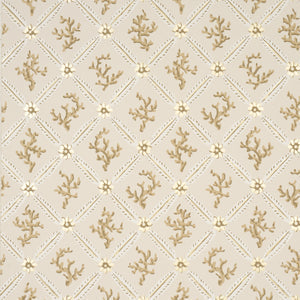 Schumacher - Corail Leaf Trellis - Champagne - 5016640 - Wallpaper
