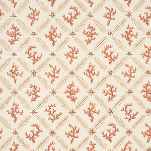 Schumacher - Corail Leaf Trellis - Coral - 5016641 - Wallpaper