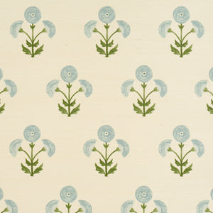 Schumacher - Saranda Flower Sisal - Sky - 5016671 - Wallpaper