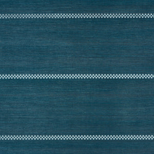 Schumacher - Checkered Stripe Sisal - Peacock - 5016752 - Wallpaper