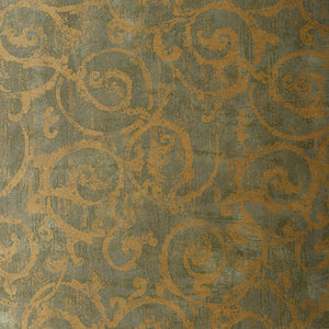 Schumacher - Bernini Scroll - Mist - 528172 - Wallpaper