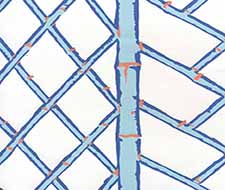 China Seas - Lyford Trellis - 6020W-11 - New Blue New Navy Terracotta