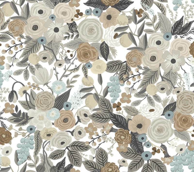 Rifle Paper Co. Garden Party Peel And Stick Off White/Brown Wallpaper