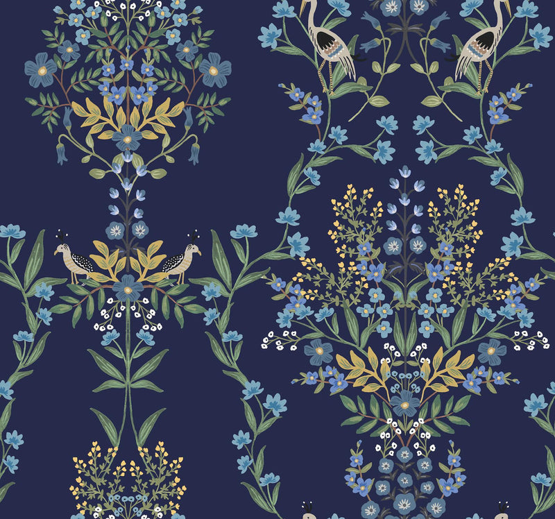 Rifle Paper Co. Luxembourg Peel And Stick Blue Wallpaper