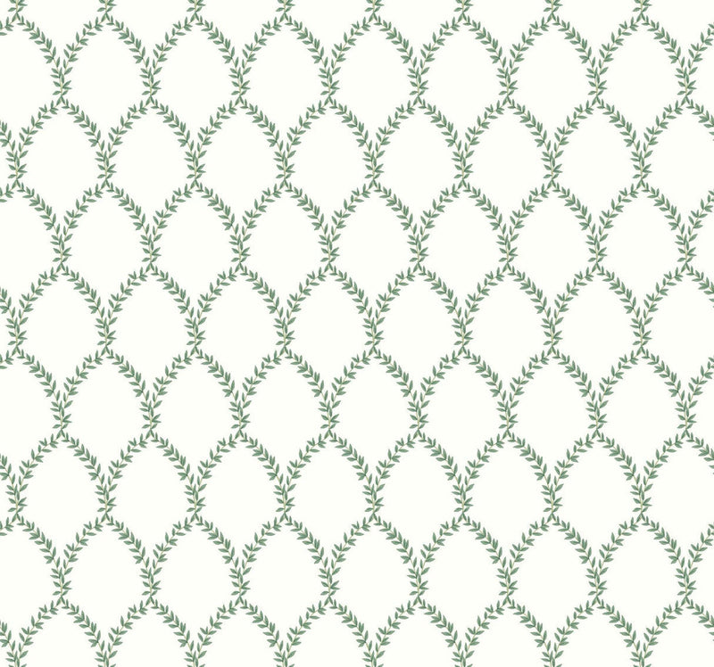 Rifle Paper Co. Laurel Green/White Wallpaper