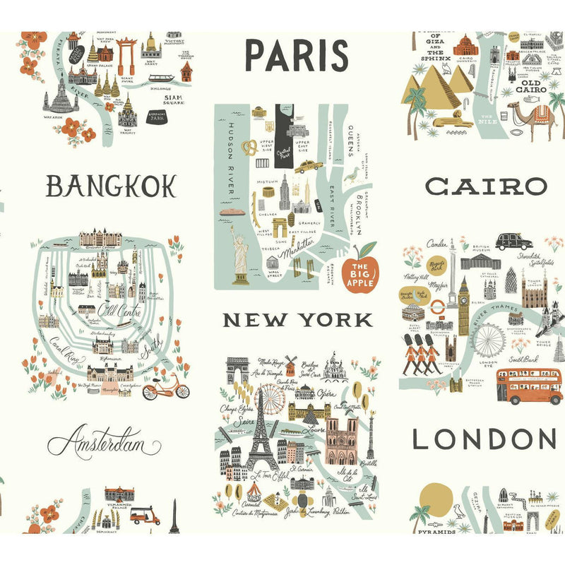 Rifle Paper Co. City Maps Mint Wallpaper