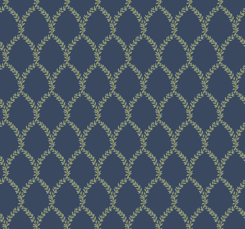 Rifle Paper Co. Laurel Navy Wallpaper