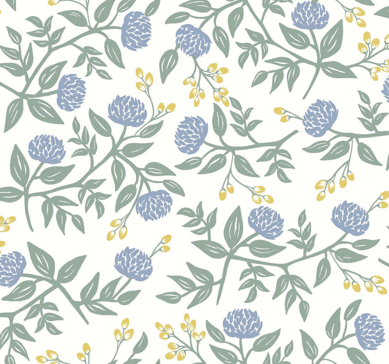 Rifle Paper Co. Peonies Periwinkle/Sage Wallpaper