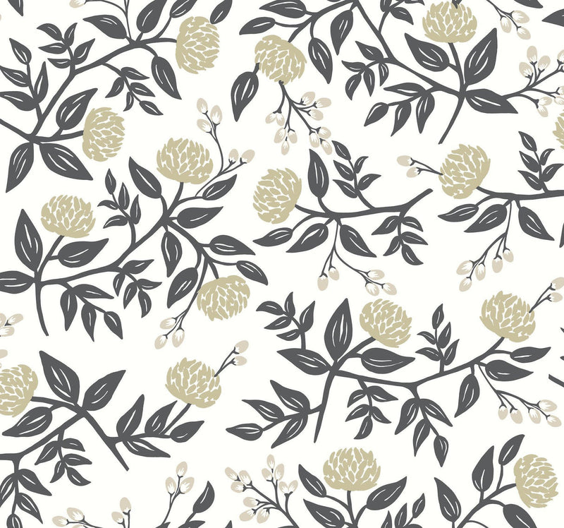 Rifle Paper Co. Peonies White/Black Wallpaper