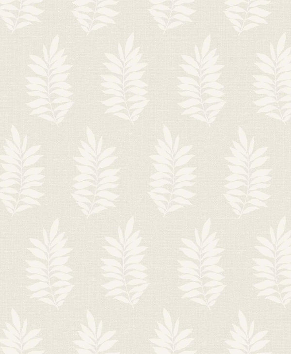 Seabrook Pinnate Silhouette Almond Wallpaper
