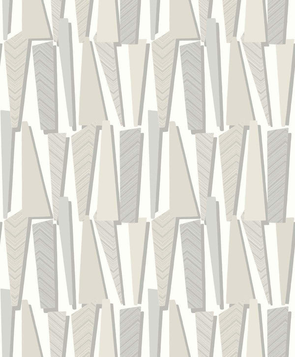 Seabrook Geometric Shadows Linen Wallpaper