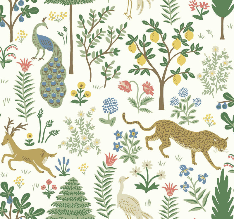Rifle Paper Co. Menagerie White Wallpaper