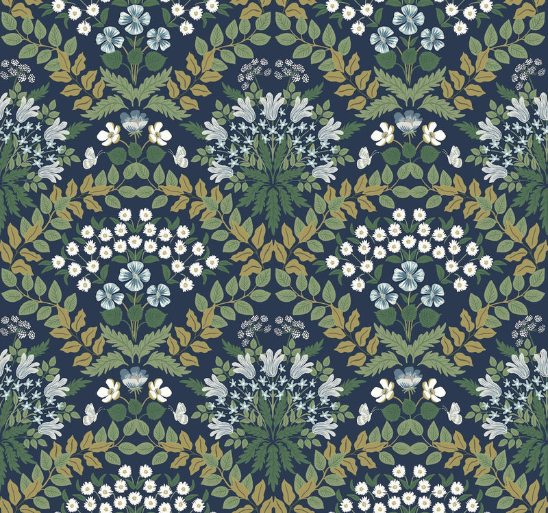 Rifle Paper Co. Bramble Navy Blue Wallpaper
