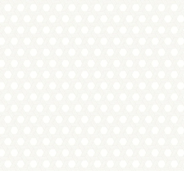 Seabrook Cabana Wicker Gray And Eggshell Wallpaper