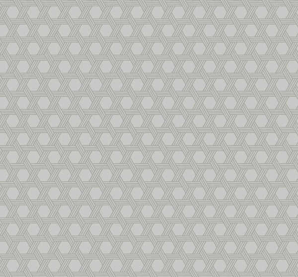 Seabrook Cabana Wicker Cove Gray Wallpaper