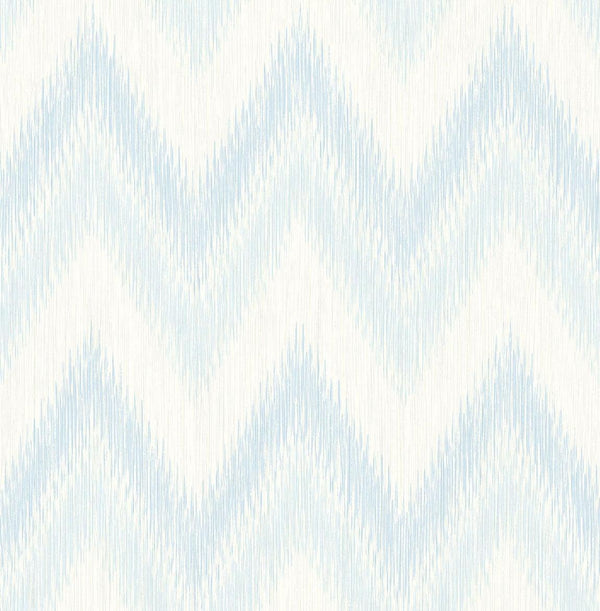 Seabrook Regent Flamestitch Stringcloth Blue Frost And Eggshell Wallpaper