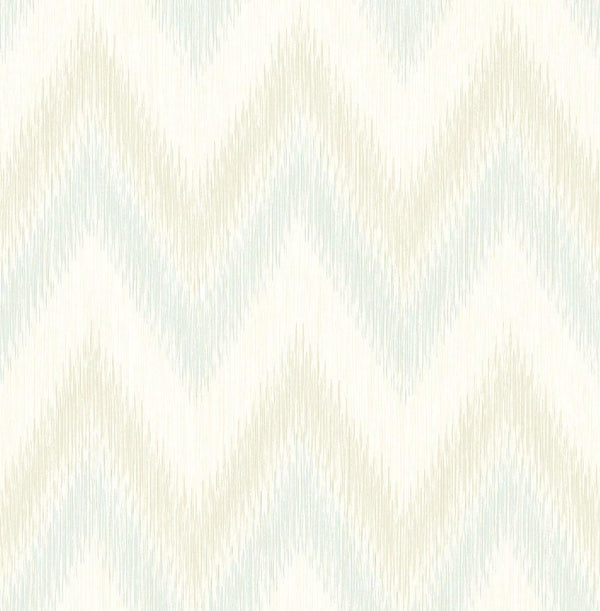 Seabrook Regent Flamestitch Stringcloth Sea Glass And Eggshell Wallpaper