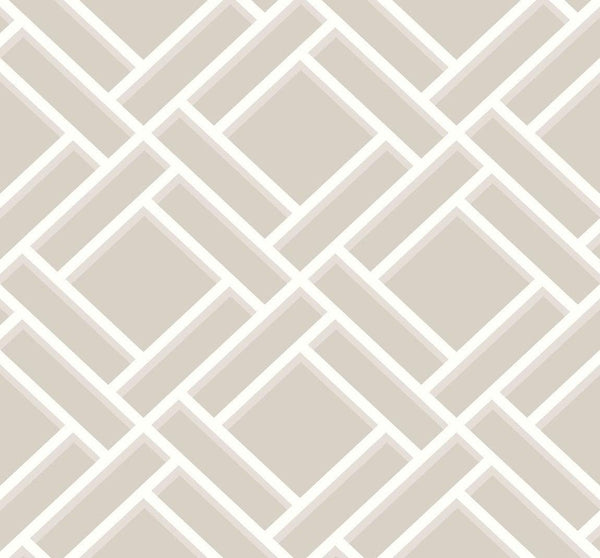 Seabrook Block Trellis Cove Gray And Fog Wallpaper