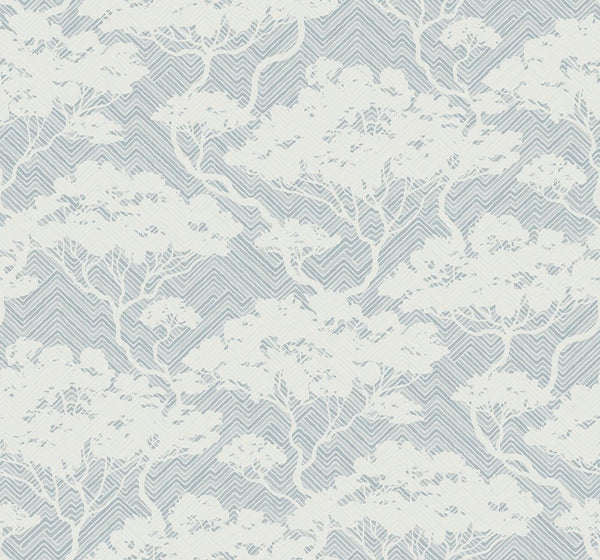 Seabrook Nara Stringcloth Blue Mist Wallpaper