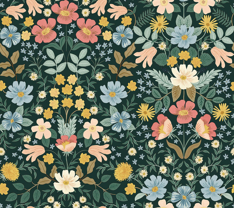 Rifle Paper Co. Bramble Garden Peel And Stick Emerald Wallpaper