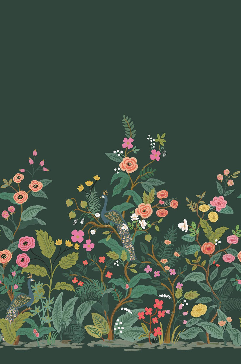 Rifle Paper Co. Peacock Wall Green Mural