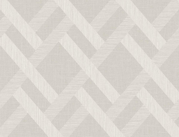 Seabrook Linen Trellis Morning Fog Wallpaper